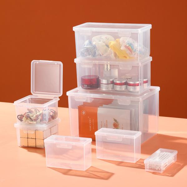 Desktop Office Supplies, Desk Organizers, Clear Accessories, Dustproof Organizer Storage Small Items Frosted Storage Box Transparent Desktop Sundries Storage Box With Lid Drawer Storage Box