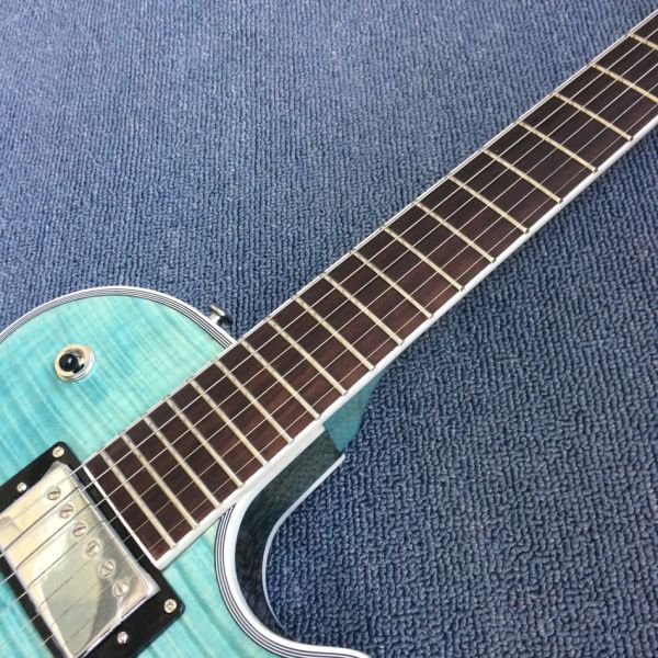 New style of custom guitar, double F holes,Flame Maple Top ,blue guitar