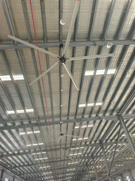 Variable Frequency Control HVLS Commercial Ceiling Fans 24ft For Manufacturing Plants