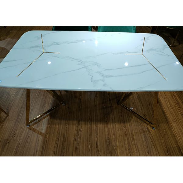 150*90*78cm Wrought Iron Marble Table