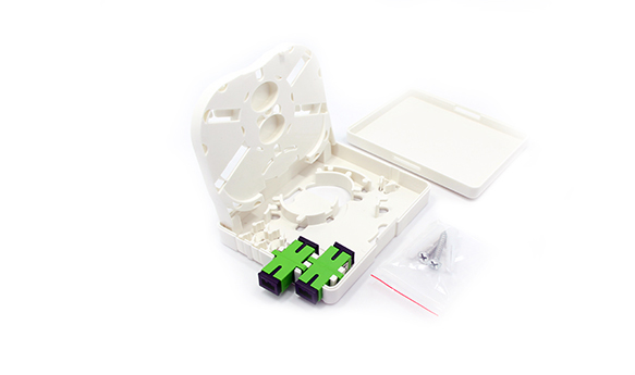 Wall Mount 2 / 4 Ports Fiber Face Plate Compact Fiber Termination Box For SC FC LC