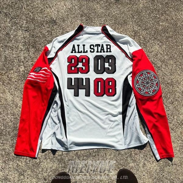 Custom Sublimation Long Sleeve Soccer Jerseys  Polyester Shirt Lightweight  Anti Bacterial