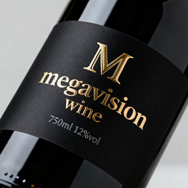 Premium Custom Wine Label Gold Stamping Packaging Labels Luxury Embossed Logo Stickers Spirit Label for Whiskey Bottle Labels