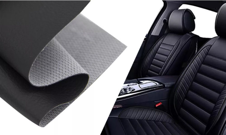 High Strength Durability Grey Faux Leather Material Breathable PVC For Automobile Interior