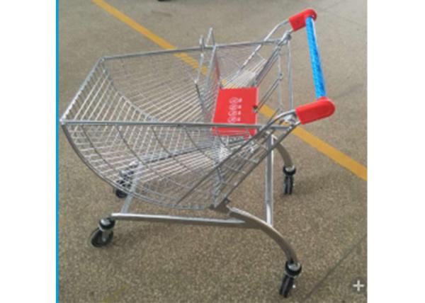 Metal Circular Sector Supermarket Shopping Trolley With 4 Inch Wheels