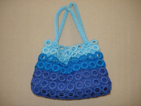 Bag Crochet Blue ocean women fashion bag tote Ring purse 