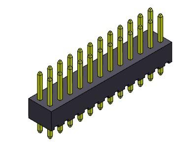 TIPO duplo do MERGULHO da fileira de Pin Header Connector 2.54mm - 2 *2 PIN To 2*40PIN H=4.3MM