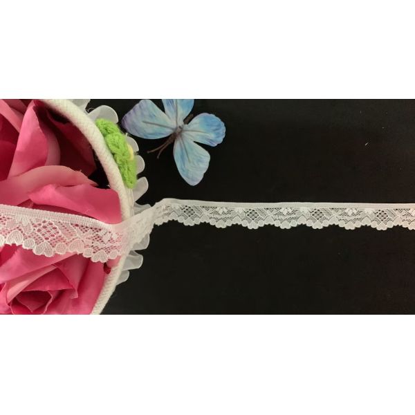 Heart Pattern Stretch Lace Trim with Nylon Spandex Material and 2.5CM Width for Lingerie and Bridal Sewing