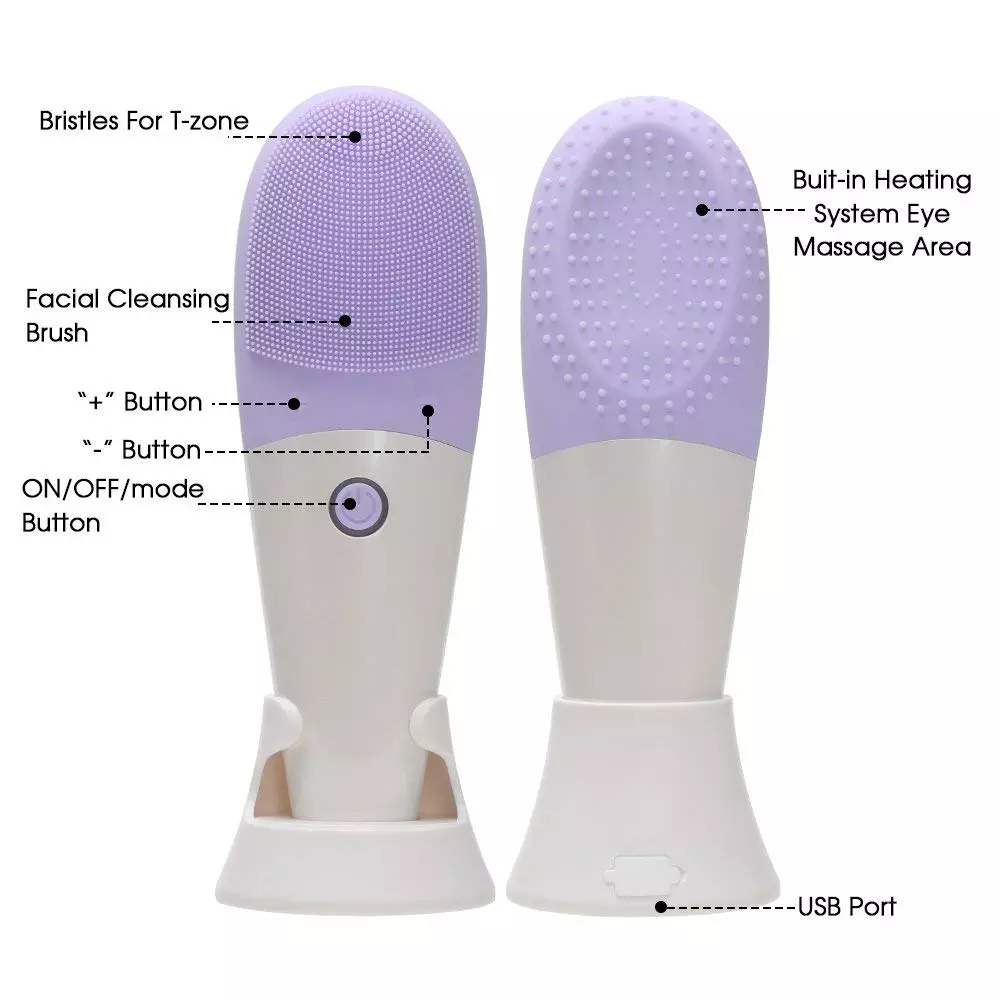 450mAh 50HZ Sonic Silicone Cleansing Brush Silicone Facial Cleansing Device