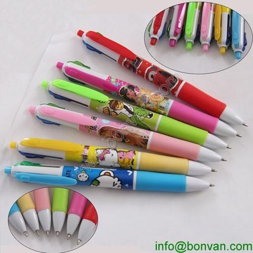 New design multi colored writing pen,CMYK printed writing pen