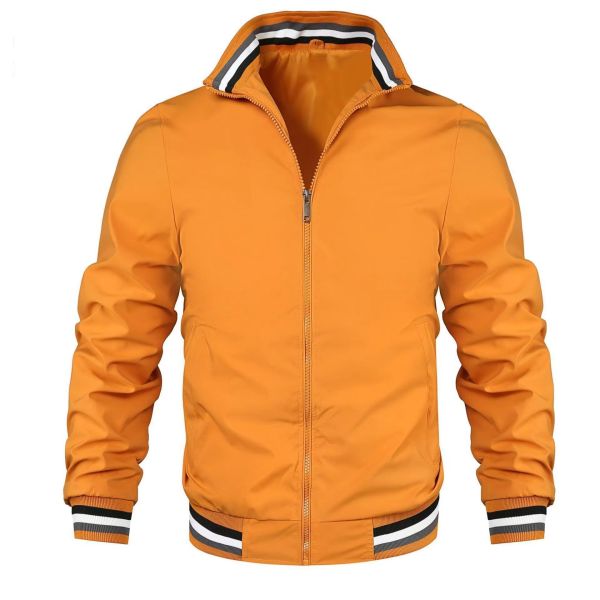 2023 Spring Autumn Waterproof Zip Up Casual Jacket for Men Loose Fit Baseball Bomber Coat