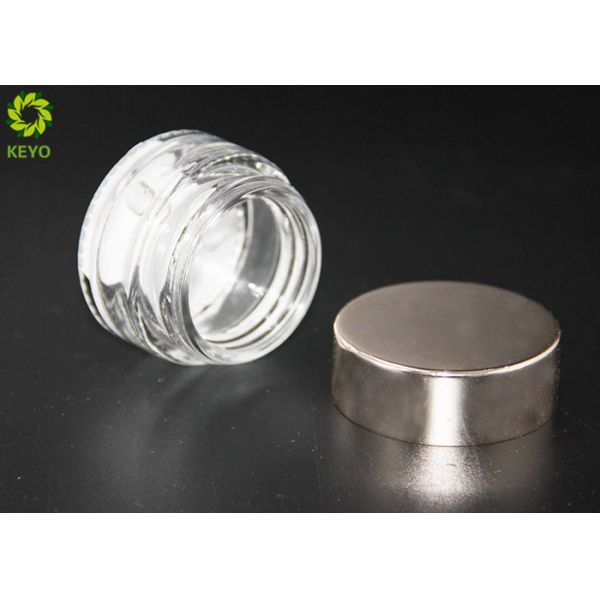 Eco Friendly 15g Cosmetic Cream Jar , Clear Glass Face Cream Containers
