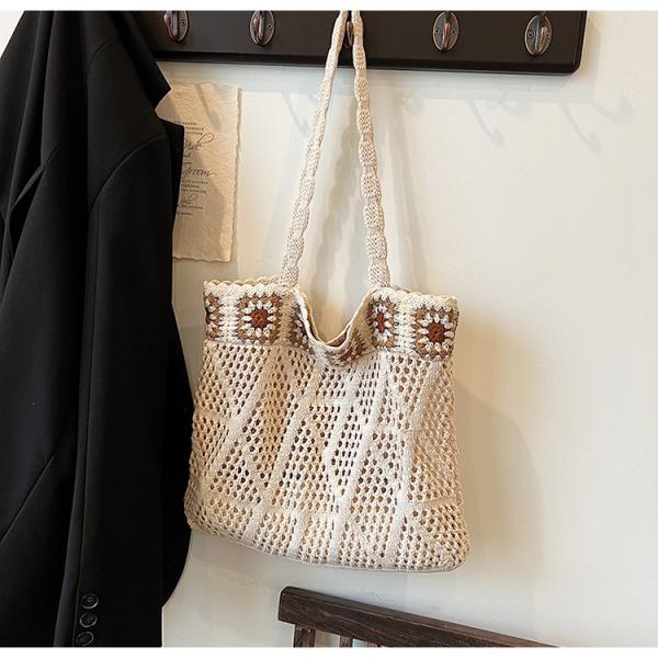 Raffia Straw Bags Tote Summer Beach Purses Wholesale New Ethnic Style Beach Bags Women Paper Straw Crochet Tote Bags Large Capacity Raffia Braided Handbags