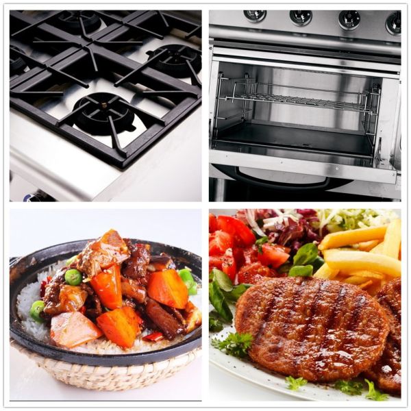 Газовая плита горелки газовой горелки 6 плиты кухни пола стоящая с шкафом