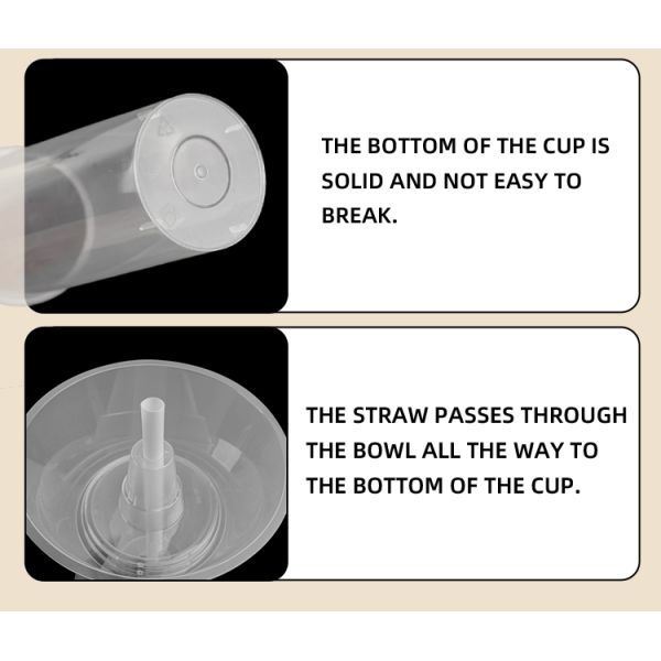 Food Grade All-in-One Disposable Plastic Cups With Bowl for Snack Beverage