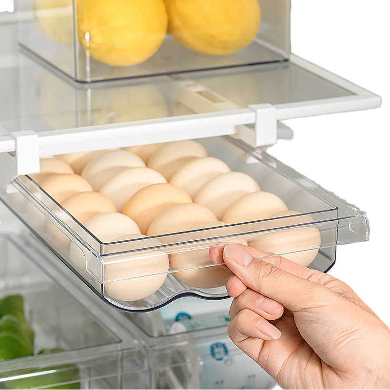 Transparent Plastic Storage Box for the Refrigerator  Drawer Style Egg Storage Box