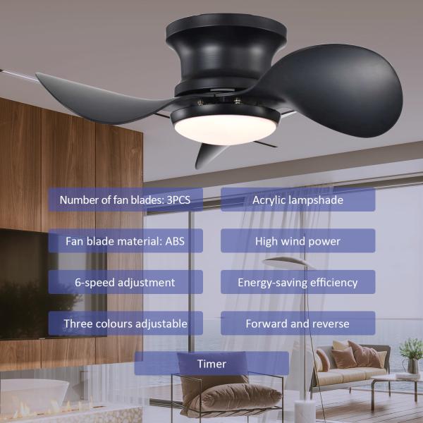 Ventilador de techo empotrado LED regulable con luz LED personalizado