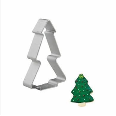 Cortador de biscoitos de Natal de aço inoxidável Molde de bolo de árvore de Natal tridimensional