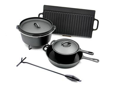 Non Stick Camping Cooking Set Cast Iron Frying Pan Set SGE/LFGB/FAD Certificates