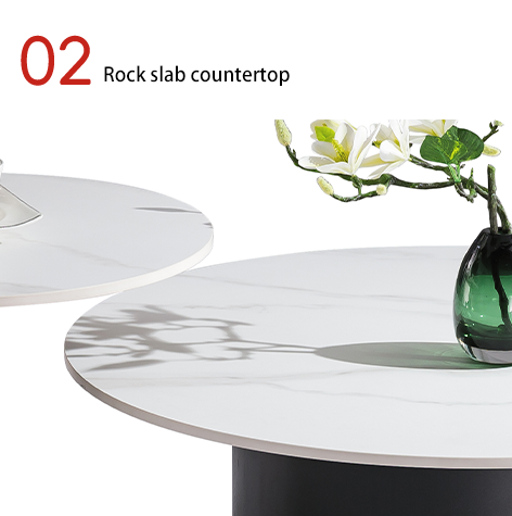 Support customization Contemporary Minimalist Metal Style Coffee Table Small Modern Rock Plate Rack for Living Room Bedroom Hotel Home Use Tea Serving