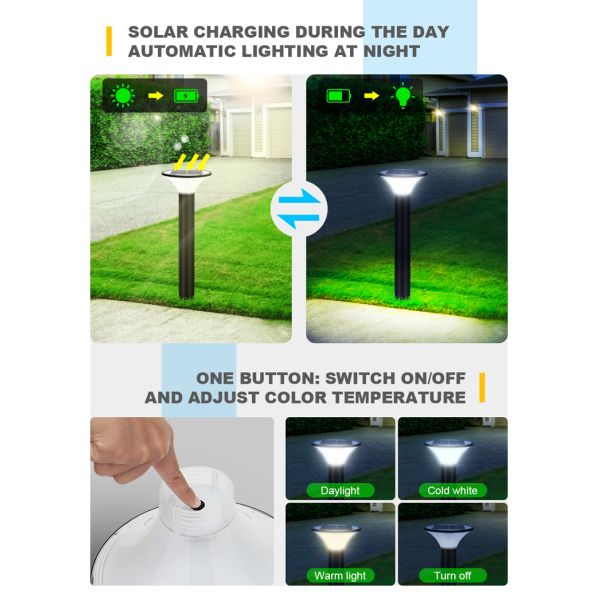 Горячая продавая IP65 на открытом воздухе высокая яркость 120lm/W привела свет сада регулируемой цветовой температуры 5W 7W солнечный