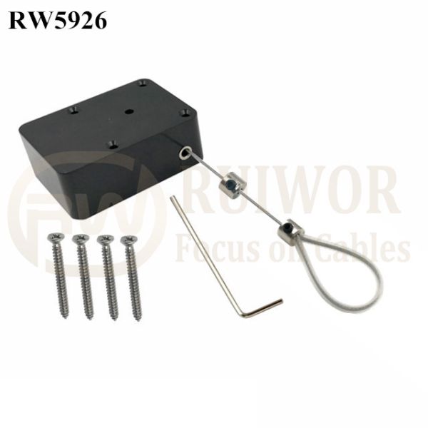 RW5926 Cuboid Heavy Duty Retractable Tether Function Optional Plus Adjustable Wire Loop Coated Silicone Hose