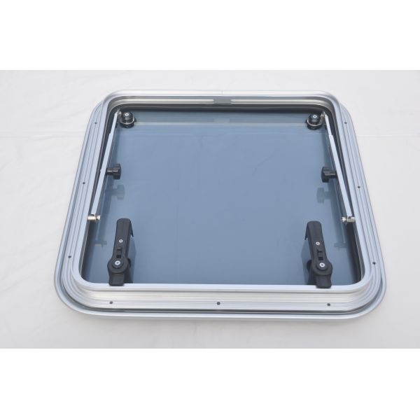 Smoke Color Anodized Aluminum Square Hatch 625x625mm With Tempered Glass