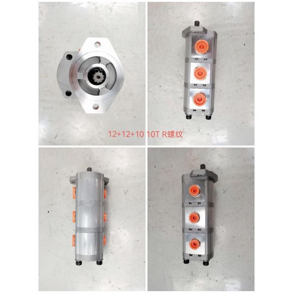 12+12+10 10T R Thread Hydraulic Pump Steel and aluminum alloys  160kPa-250kPa Middle and high pressure external meshing gear pump Hydraulic Pump Heavy Machinery