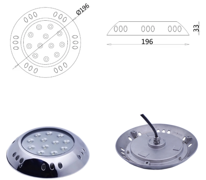 свет СИД света 12В шлюпки СИД нержавеющей стали 54В подводный морской для дока шлюпки