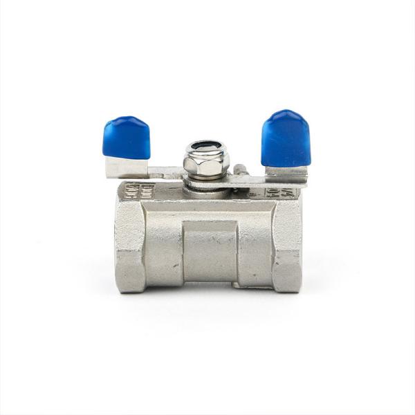 Conexão de fio 1/2 NPT 316 aço inoxidável 1PC válvula de esferas de borboleta manobra 1000wog