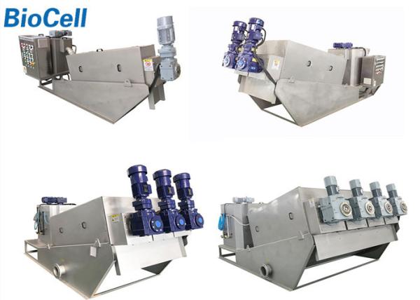 High Capacity Multi Plate SS304 Screw Press Dewatering Device Nickel Plated