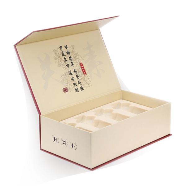 SGS Embossing Book Shaped Ivory Paper Magnetic Closure Gift Boxes