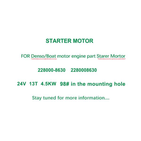 24V 13T CW New Holland motor de arranque do carregador de direcção deslizante N844 228000-8630