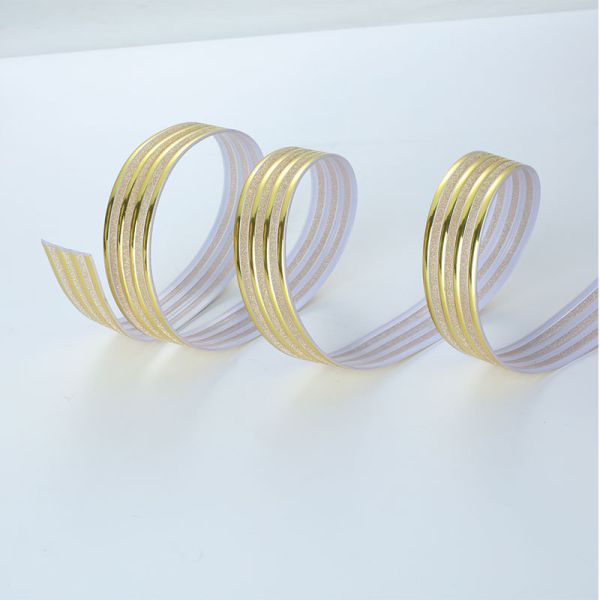 Furniture Use Edge Strip Pvc Decoration Soft Beauty Gold Strip Plastic Edge Trimming Flexible Pvc Edge Banding