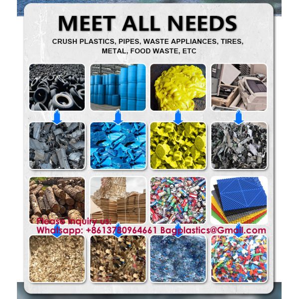 Waste Plastic Shredder Machine For Sale Scrap Tire Shredding Machine Industrial Double Shaft Shredder Heavy Duty Plastic Metal Waste Recycling Machine Plastics Recycling Machine