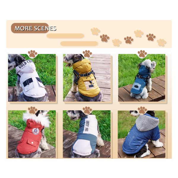 Function Warm Comfortable Waterproof Turtleneck Dog Winter Coat for Small Medium Dogs