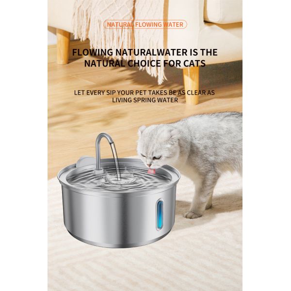 Pet Water Dispenser With Filter CE FCC ROHS IP68 Certified 5V ≥ 1.5A Adapter Suitable