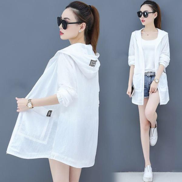 Mid-Length Hooded Sun Protection Clothing Uv Women'S Sun Protection Clothing