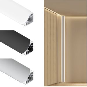 6063 Aluminum Alloy Angle Shape LED Strip Profile with Anodizing Finish and PMMA Cover for Heat Sink and Decoration