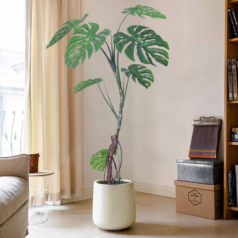 140cm/ 170cm faux monstera plant​ with Aerial Roots | Single Stem Silk Plant | Hotel Lobby Tree | Factory Direct