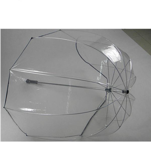 30 Inch Helmet Clear Dome See Through Umbrella Straight Wooden Handle