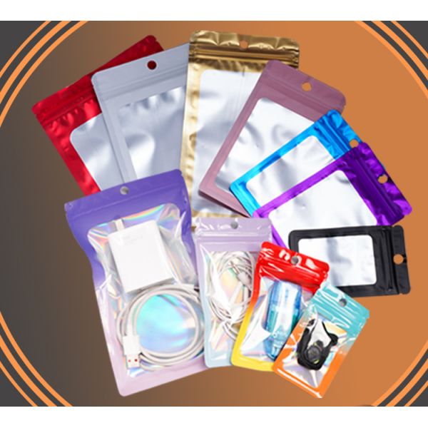In Stock Resealable Holographic Ziplock Bags Durable Material Zip Lock Pouch Mylar Packaging Bag