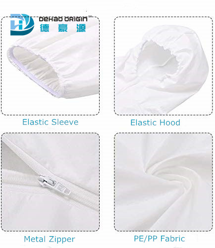 PP PE Sterile White Full Body Disposable Coveralls