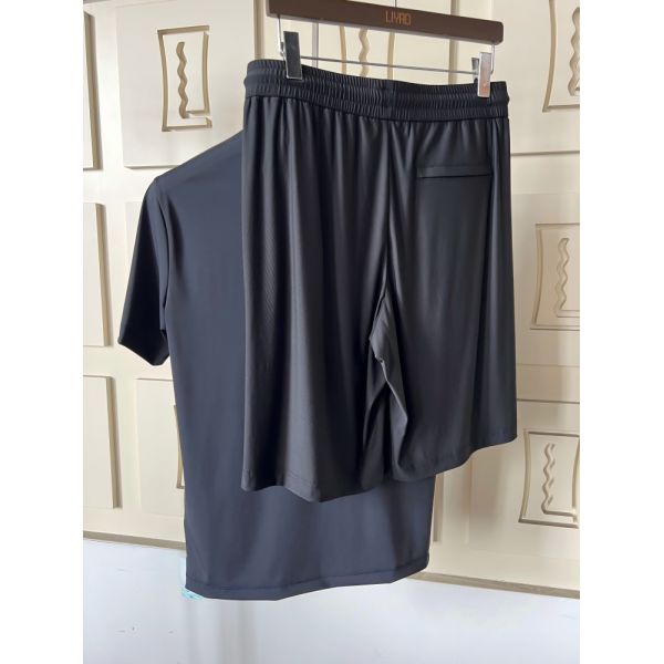 Hot Sale Men's Summer Breathable Solid Lightweight Polo Short Sleeves Sets Polyester/Cotton Fabric