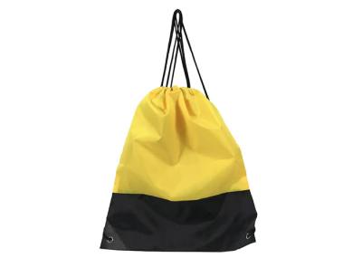 Black Yellow Small Cinch Sack 210D Poly Drawstring Cinch Sack