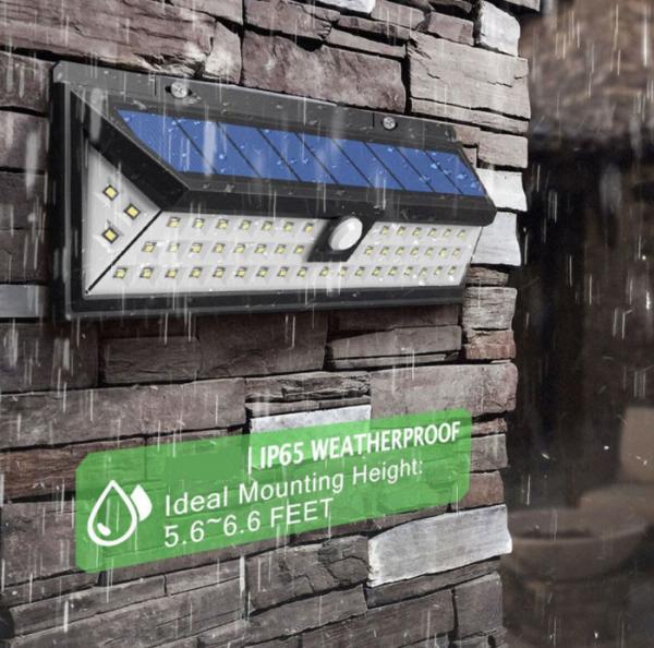 270 Degree Solar Powered Yard Lights Wide Angle Motion Sensor Warm White