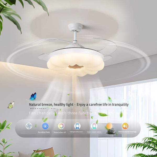 JYLIGHTING Remote Control LED Fan Ceiling Light For Kids Bedroom Living Room LED Ceiling Fan
