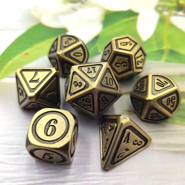 Antique Bronze Metal Dice Set Fifth Person Gaming Color Stray Earth Alloy Dice