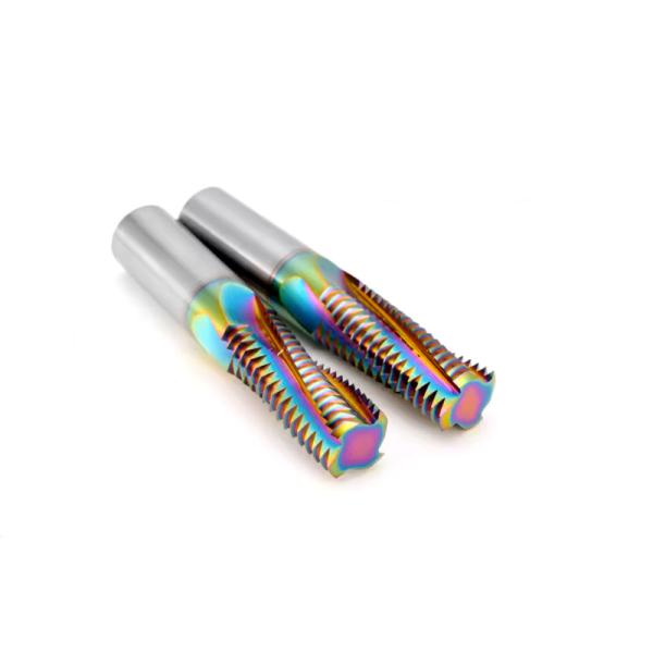 Full Teeth DLC Rainbow Threading End Mill Cutter HRC65 For Aluminum Stainless Steel