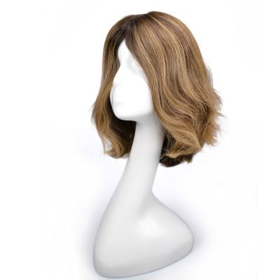 Perruque avant en dentelle brun clair blonde en cheveux humains, longueur courte